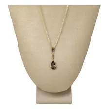 Colar Prata 925 + Ouro 18k Gota Em Zircônia Cravejada Foto mini  2