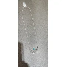 Colar Prata 925 Resina Turquesa Lotus Cor Azul-celeste Foto mini 2