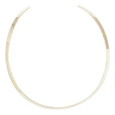 Colar PRI ACESSORIOS colar choker aro Colar Aro de 12cm feito de colar banho de r贸dio - colar semijoia dourado Foto mini 1