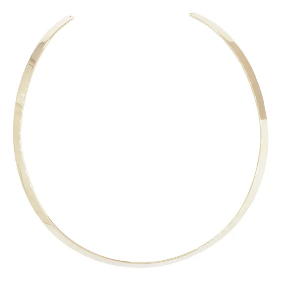 Colar PRI ACESSORIOS colar choker aro Colar Aro de 12cm feito de colar banho de r贸dio - colar semijoia dourado Foto 1