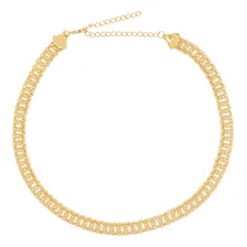 Colar Pri Acessorios Colar Trançado Colar / Corrente De 30cm Feito De Colar Banho De Ouro 18k - Colar Semijoia Dourado Foto mini 1