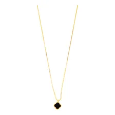 Colar Pri Acessorios Feminina Colar Trevo De 40cm Feito De Colar Banho Ouro 18k - Colar Com Banho Ouro 18k Dourado Foto  mini 1