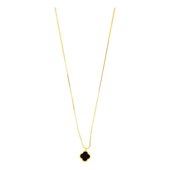 Colar Pri Acessorios Feminina Colar Trevo De 40cm Feito De Colar Banho Ouro 18k - Colar Com Banho Ouro 18k Dourado Foto 1