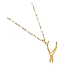 Colar Profissões Alicate Manicure Banhado Ouro 18k Cor Dourado Foto mini 2