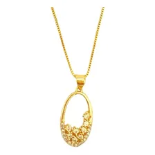 Colar QBela semijoias Colar de 45cm feito de metais nobres - banhado a ouro dourado Foto  mini 1