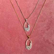 Colar QBela semijoias Colar de 45cm feito de metais nobres - banhado a ouro dourado Foto mini  3