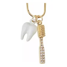 Colar Rabo De Rato Dente Branco Dentista Folheado 18k Foto mini 1