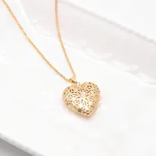 Colar Relicário Coração Folheado A Ouro 18 K Foto mini  2