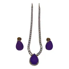 Colar Riviera Zircônia Gota Ultraviolet Fusion Brc Semijoia Cor Violeta Foto  mini 1