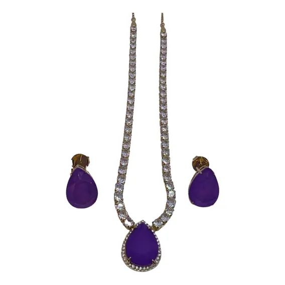 Colar Riviera Zircônia Gota Ultraviolet Fusion Brc Semijoia Cor Violeta Foto 1