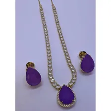 Colar Riviera Zircônia Gota Ultraviolet Fusion Brc Semijoia Cor Violeta Foto mini  3