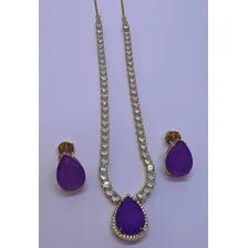Colar Riviera Zircônia Gota Ultraviolet Fusion Brc Semijoia Cor Violeta Foto mini  2
