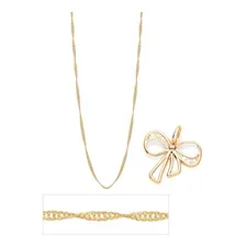 Colar Rommanel Banhado Ouro Pingente Laço Trabalhado Com Cor Dourado Foto  mini 1