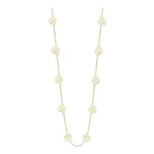 Colar Rommanel Folheado Ouro 18k Fio Rosas Vazadas 531247 Cor Dourado Foto  mini 1