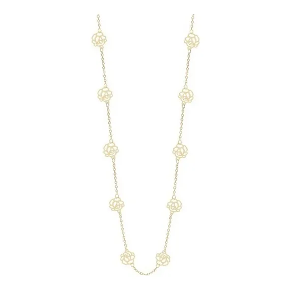Colar Rommanel Folheado Ouro 18k Fio Rosas Vazadas 531247 Cor Dourado Foto 1