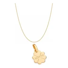 Colar Rommanel Pingente Trevo Sorte 42cm Banhado Ouro 18k Foto mini 1