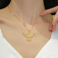 Colar Semijoia Divino Espírito Santo Banhado Ouro Cravejadas Cor Dourado Foto mini 3