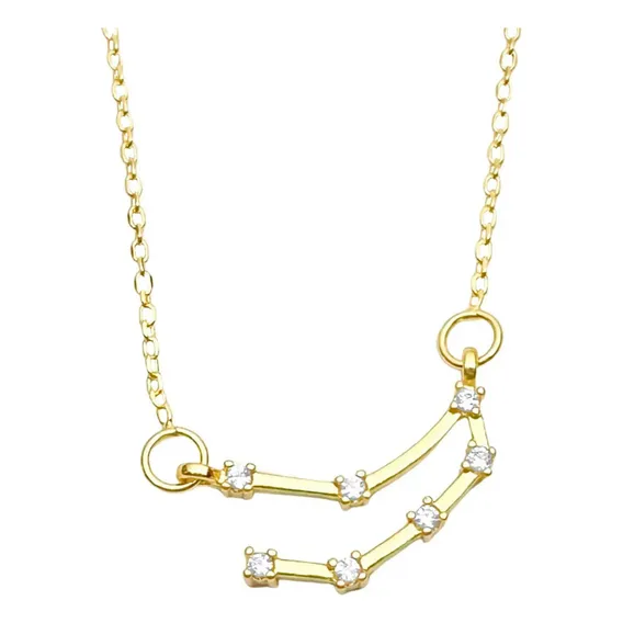 Colar Signos 45cm De Ouro 18k Constelação Cravejada Banhada Foto 1