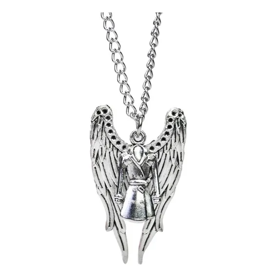 Colar Supernatural Castiel Pentagrama Asas Anjo Sal Grosso Cor Sobrenatural Castiel Casaco Sobretudo Foto 1
