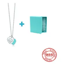 Colar Tiffany Coração Duplo Double Heart Blue Mini Foto mini 1