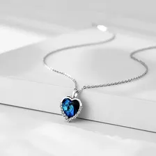 Colar Titanic Coração Oceano Cristal Azul Foto mini 3