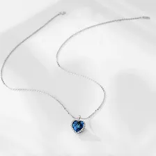Colar Titanic Coração Oceano Cristal Azul Foto mini 4