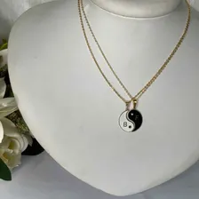 Colar Yin Yang Folheado A Ouro Foto mini 3