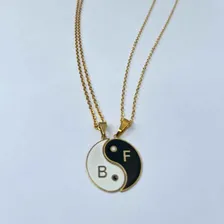 Colar Yin Yang Folheado A Ouro Foto mini 1