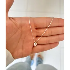 Colar Zirconia Ponto De Luz Coração Prata 925 Cor Prateado Foto mini 4