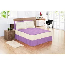 Colcha Barbara Casal Queen 3 Peças Texfine Premium Bordado Lilás/palha Foto mini 4