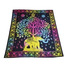 Colcha Casal Indiana Elefante Painel Preto Queen 2,30x2,10 Foto mini 1