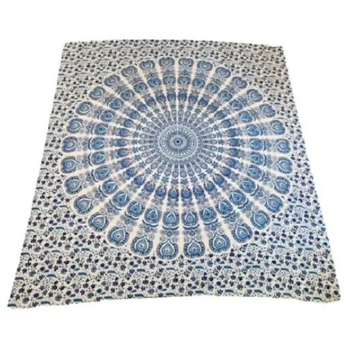Colcha Casal Indiana Mandala 2,30x2,10 Queen Cor Branco Foto 1