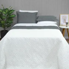 Colcha Cobre Leito Dupla Face Cama Queen Matelado Elegante Cor Cobre Leito Queen Cinza Foto mini 4