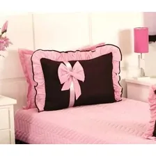 Colcha E Cortina Infantil Para Menina Meg 04 Peças Cor Rosa Liso Foto mini 4