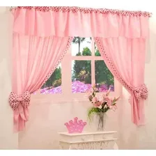 Colcha E Cortina Para Menina Infantil Ursinha 4 Peças Rosa Foto mini 3