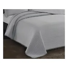 Colcha Pompom Queen Cinza 240x260 Camesa Foto mini 4