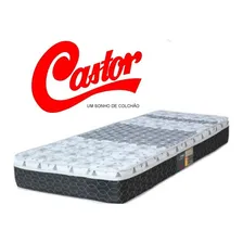 Colchão Castor Molas Solteiro + Cama Box Baú 88x188 Foto  mini 1