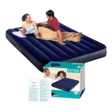 Colchão Inflável Casal Sage Dura Beam Bomba Manual Intex Cor Azul Foto mini  3