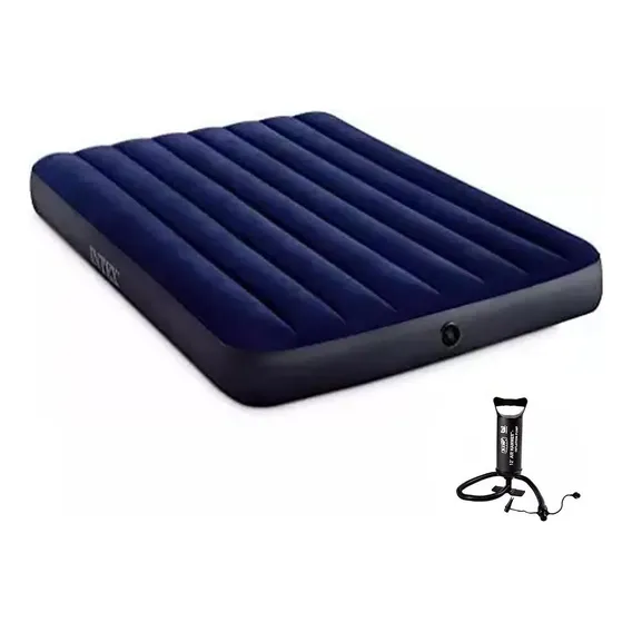 Colchão Inflável Casal Sage Dura Beam Bomba Manual Intex Cor Azul Foto 1