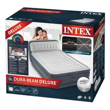 Colchão Inflável Queen Dura Beam Intex C/ Cabeceira 272kg Cor Cinza 220v Foto mini 4