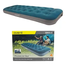 Colchao Inflavel Solteiro + Inflador Embutido + Reparo Cor Azul Foto mini 1