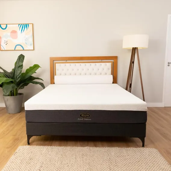 Colchão King Star Hybrid Premium Queen 198x158cm 28cm Cor Branco Foto 1