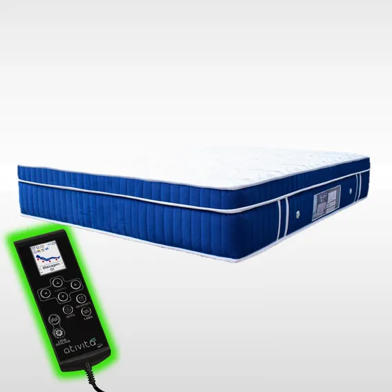 Colchão Magnético D45 King 1,93x2,03 2 Controles Bio Cromo Cor Azul-celeste 127/220v Foto 1