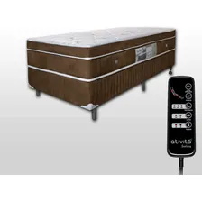 Colchão Magnético Solteiro D33 Ortopédico Massagem+baú+cabec Cor Marrom Foto  mini 1