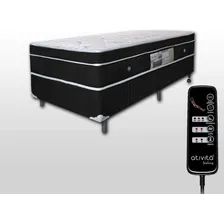 Colchão Magnético Solteiro D33 Ortopédico Massagem+baú+cabec Cor Preto Foto  mini 1