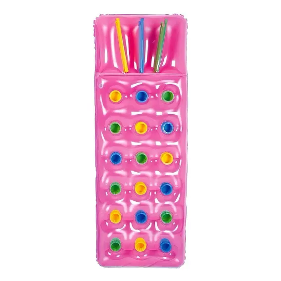 Colchão Inflável Lounge Porta Copo Bóia Belfix 98800 Rosa Foto 1
