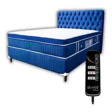 Colchão Magnético Casal Com Controle Massageador + Base Box Cor Azul 127/220V Foto mini 1