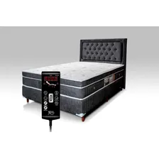 Colchão Magnético Casal Com Controle Massageador E Energia Bioquântica + Base Box + Cabeceira Cor Cinza Foto  mini 1