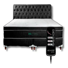 Colchão Magnético Contr. Massageador + Box + Cabeceira Casal Cor Preto Foto mini 1