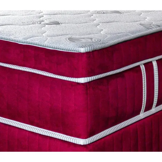 Colchão Magnético Infravermelho King Size + Base Box Cor Vermelho Vinho Foto 1